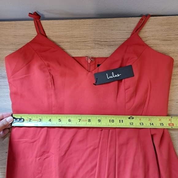 NWT Lulu's Reinette Rust Red Midi Dress Size Large - Picture 8 of 8